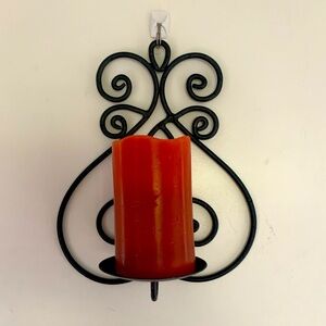 Metal Wall Candle Holder Decor in Black.